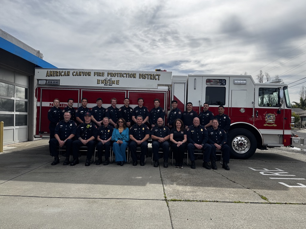 American Canyon Fire team positioned in front of a fire truck