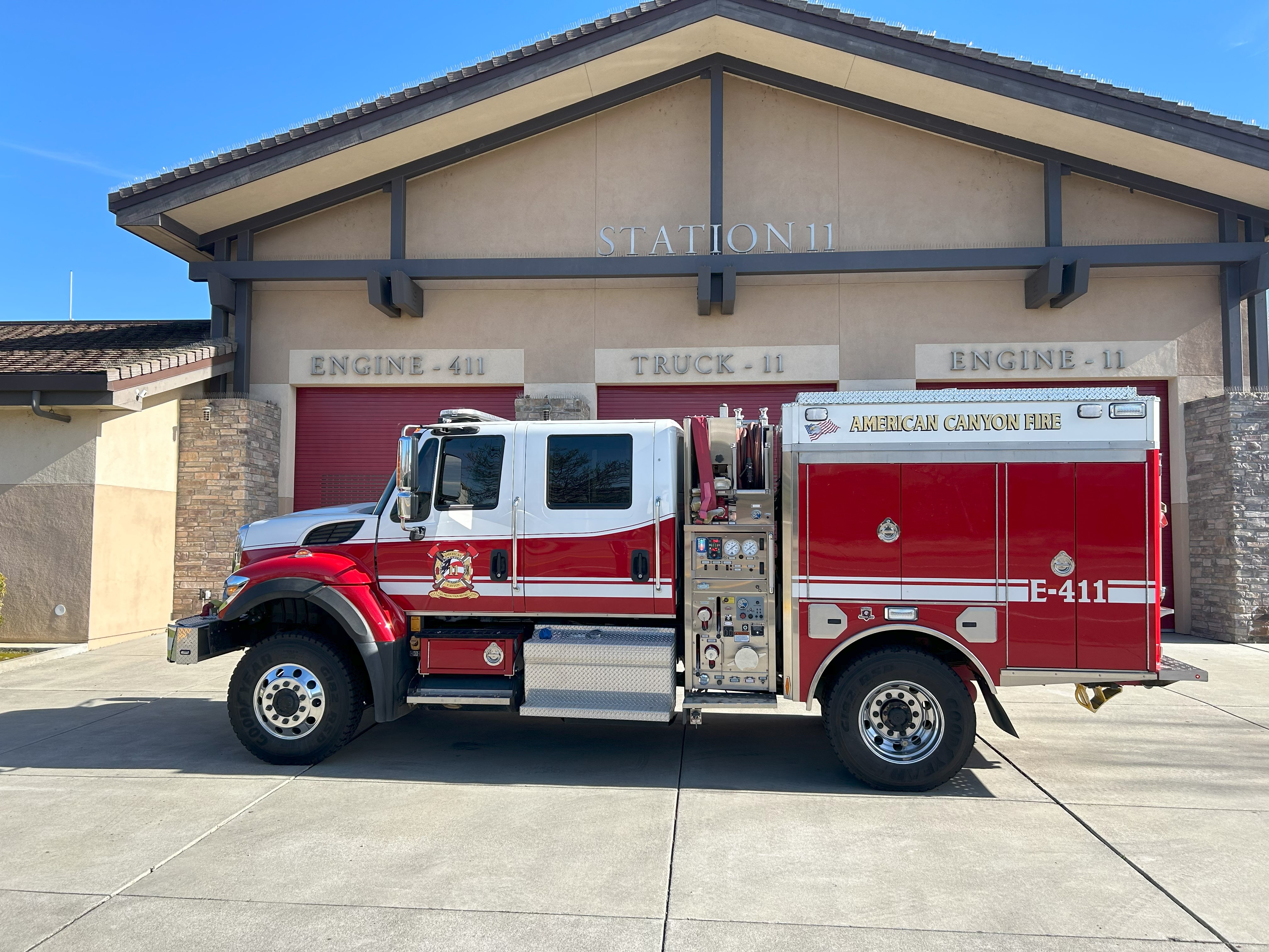 Red wildland firetruck