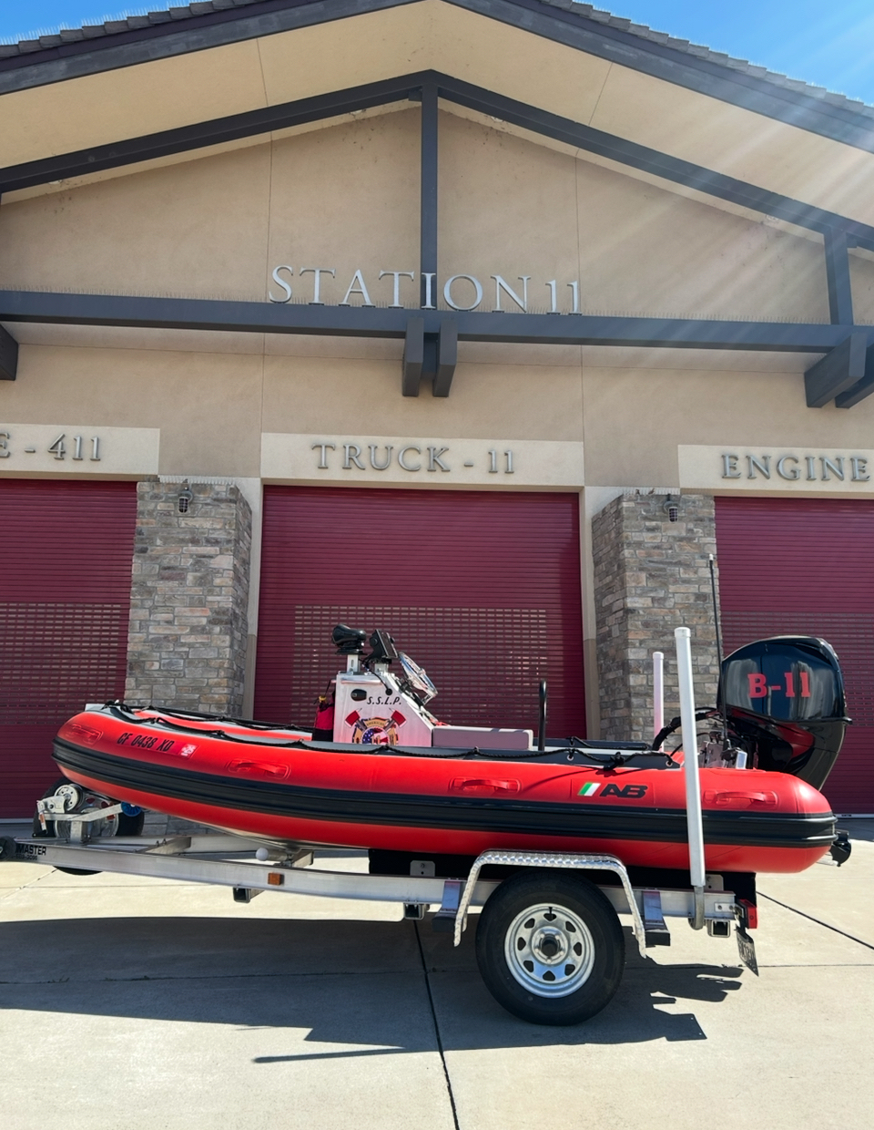 Inflatable fire boat