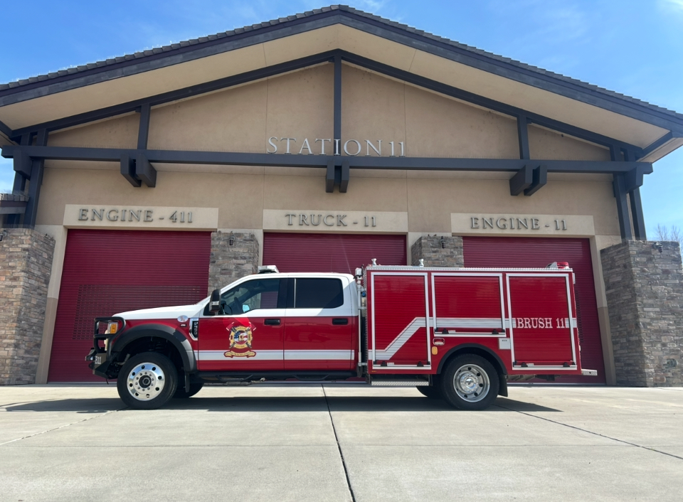 Red wildland firetruck