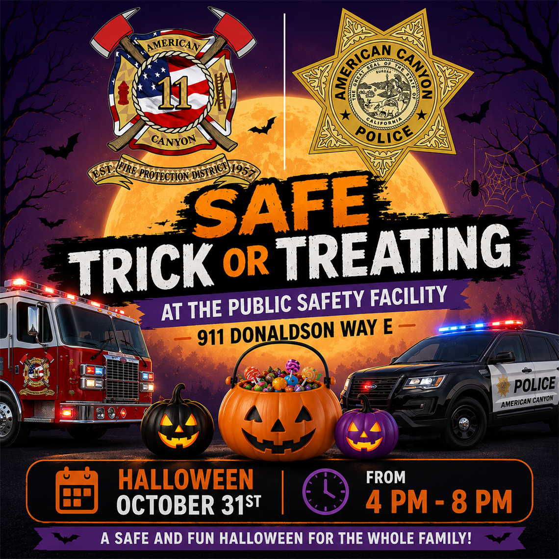 Safe Trick or Treating 2026 flyer